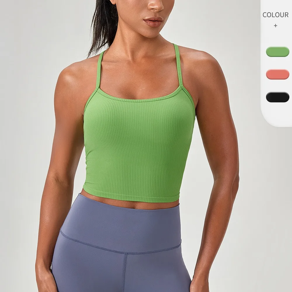 

Женская утепленная майка для йоги с ребристой текстурой, облегающий спортивный топ для бега и тренировок в зале