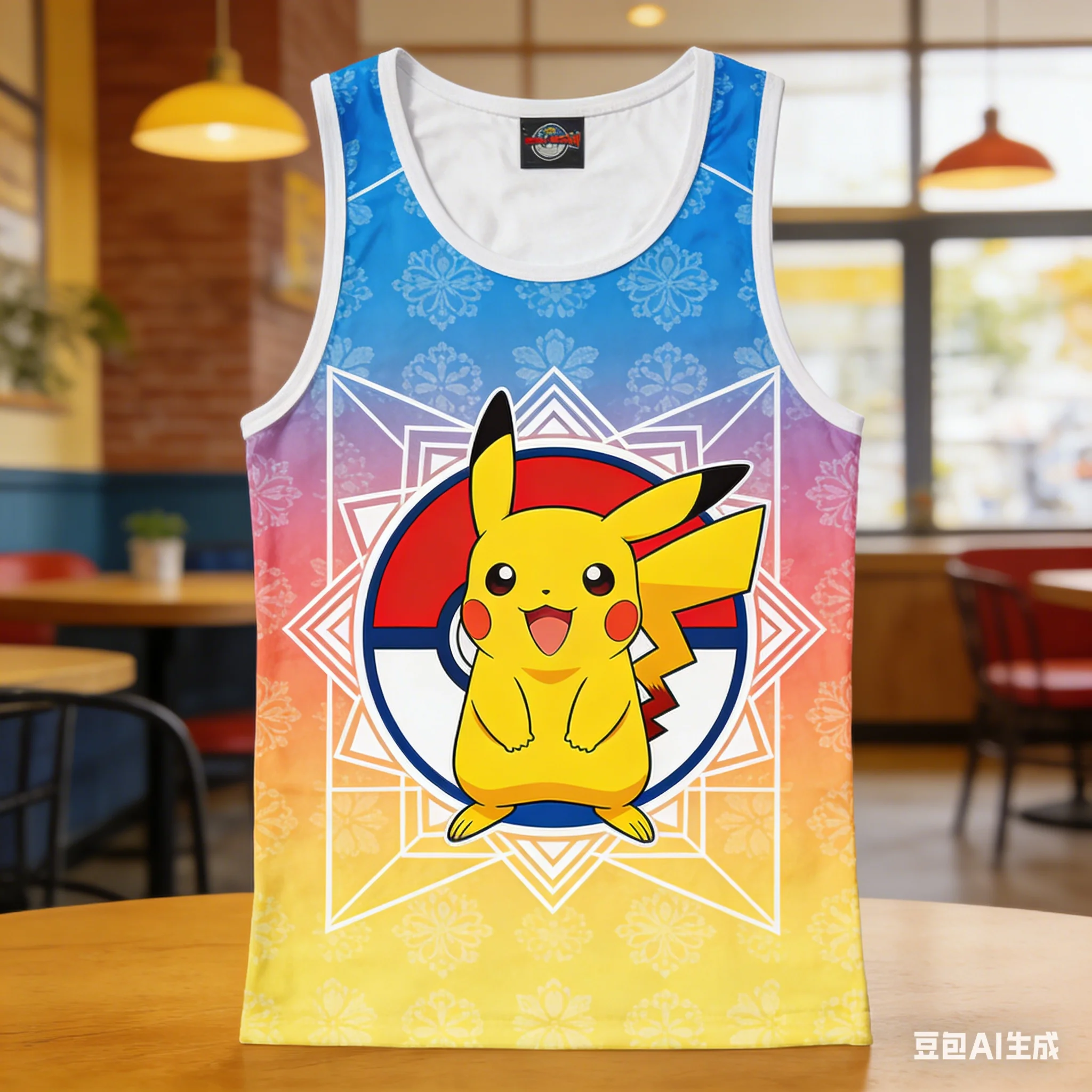 

Pokémon Collaboration Vest T-Shirt Summer Loose-Fit Versatile Anime Print Top