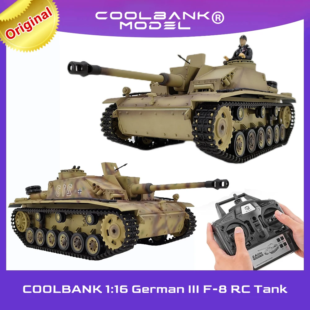 

Coolbank RC Tanks German III F-8 Army Tank HengLong 1: 16 2.4ghz Battle Model Remote Control Tank Vehicles W/ Sound & Light Boys