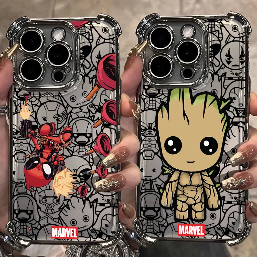 

Marvel Deadpool Groot Case For Samsung Galaxy A56 A55 A54 A52 A53 5G A36 A34 A35 A33 A50 A73 A26 A25 A16 A06 Clear Phone Cover