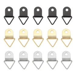 50pcs/kit Metal Picture Frame Hangers w/screw Photo Hanging Hook Triangle Ring Wall Mount Attached Nails Display Painting Decor