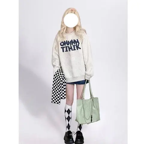 여성용 스웨트셔츠 겨울 폴로레스 크롭 블랙 그런지 핑크 알트 의류 2000년대 풀오버 히메카지 탑 여성 가을 한국 Y2K