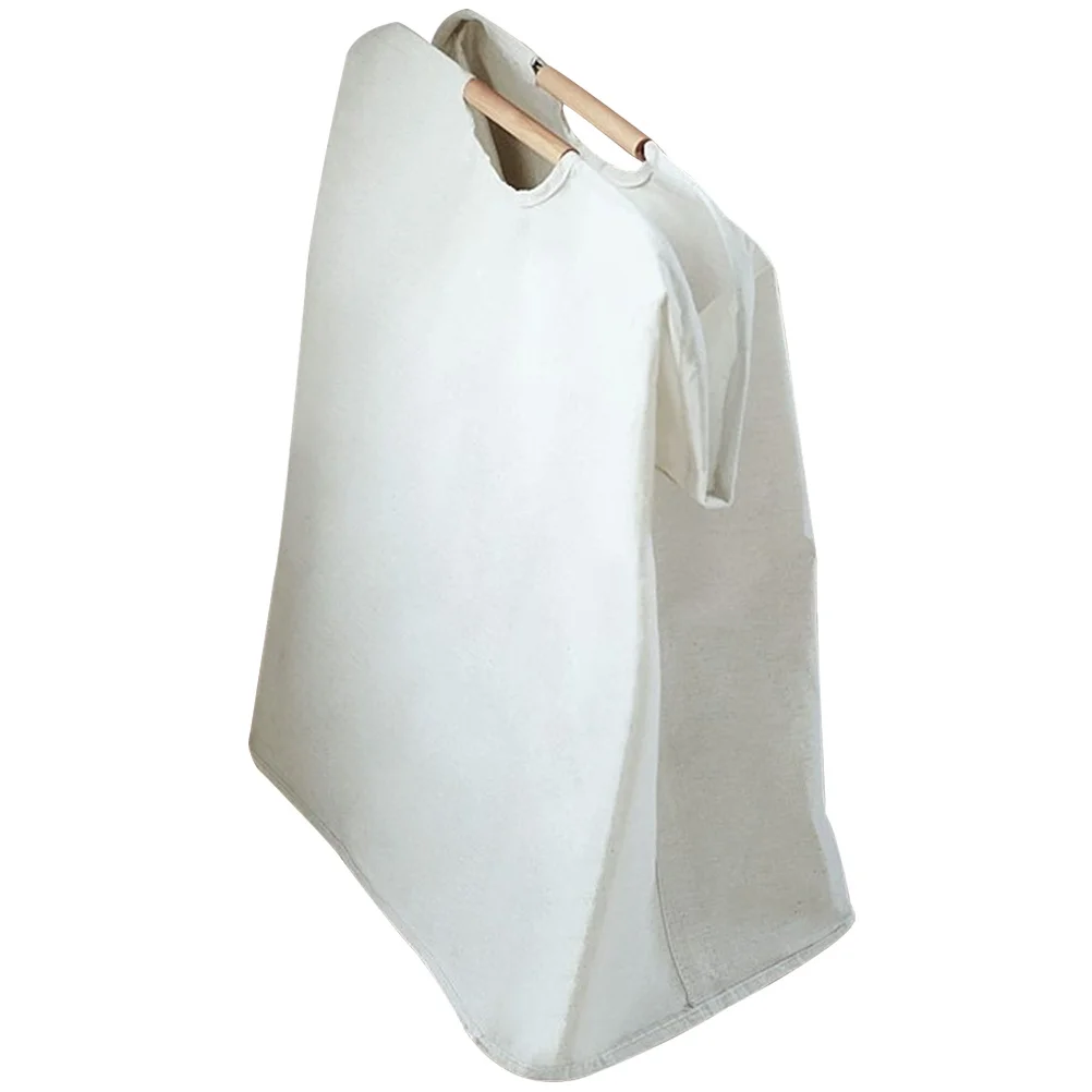 

Large Capacity Foldable Laundry Basket Beige Fabric Dorm Clothes Organizer Storage Laundry Hamper Folding Basket for Dirty