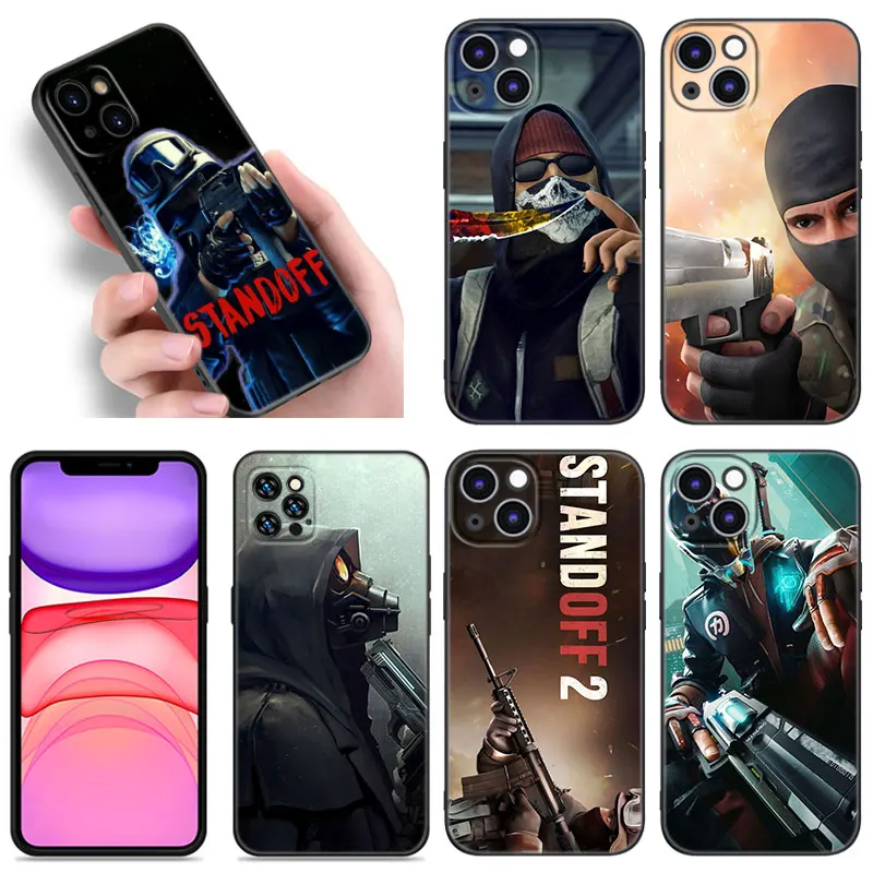 Hot Game STANDOFF-2 Phone Case For Apple iPhone 12 13 Mini 11 14 15 Pro Max 7 8 Plus X XR XS SE 2020 2022 Black Silicone Case