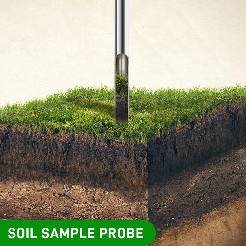 1 Set Soil Sample Probe 12.2 Inches Soil Sampler For Soil Sampling Plant Care Lawn Garden Farm 5 Bags & 1 Brush