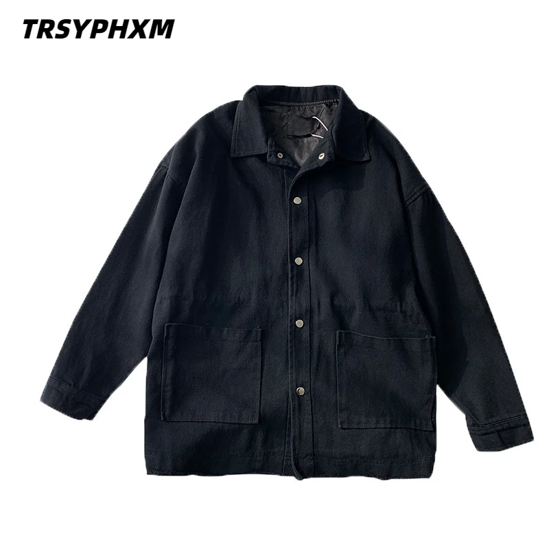 

TRSYPHXM 2024 new Spring fashion brand loose solid color workwear jacket men's fashion Korean version student retro jacket top