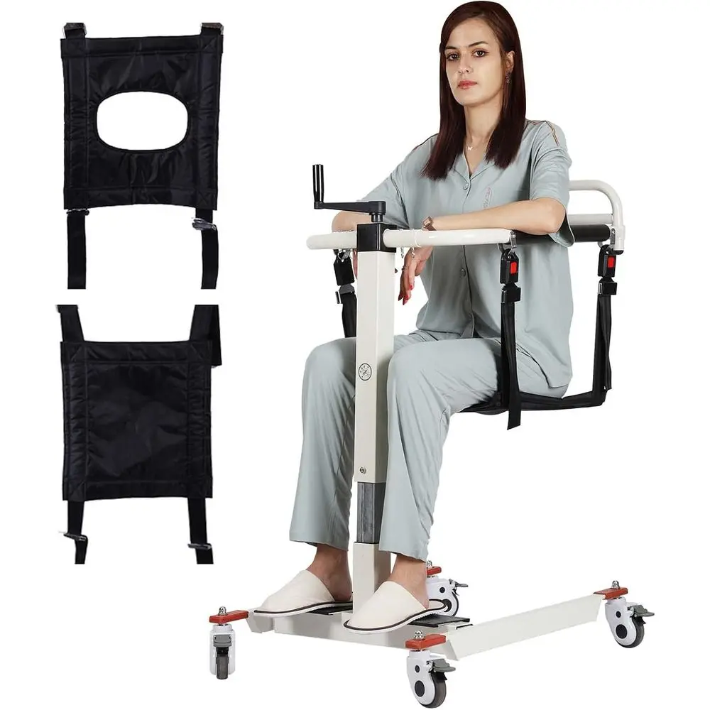 

Patient Transer Lit Wheelchair Shower Wheelchair Patient Lit or Home, Adjustable seat Height, Includes Toilet seat with Hole, Po