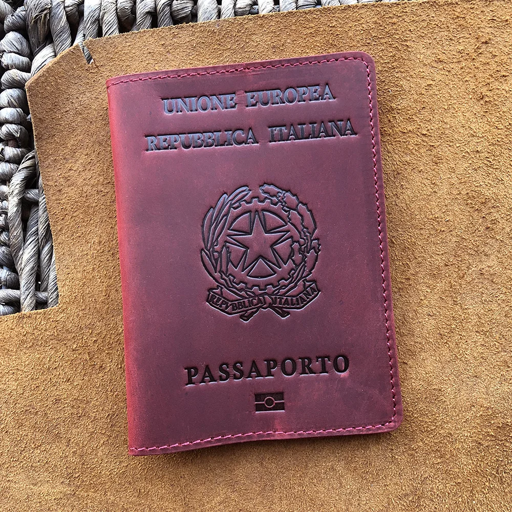 Oryginalna włoska okładka na paszport z prawdziwej skóry, biznesowa, unisex, trwała włoska okładka na paszport