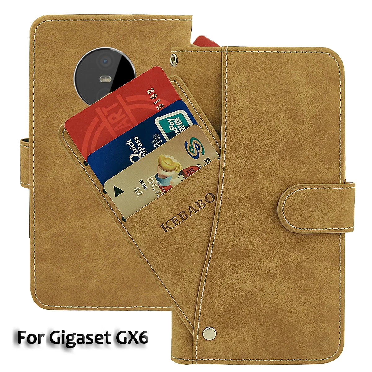 Carteira de couro vintage gigaset gs190 gs195 gs3 gx290 gx290 gx4 gx6 pro plus caso flip capa de luxo telefone casos protetores sacos