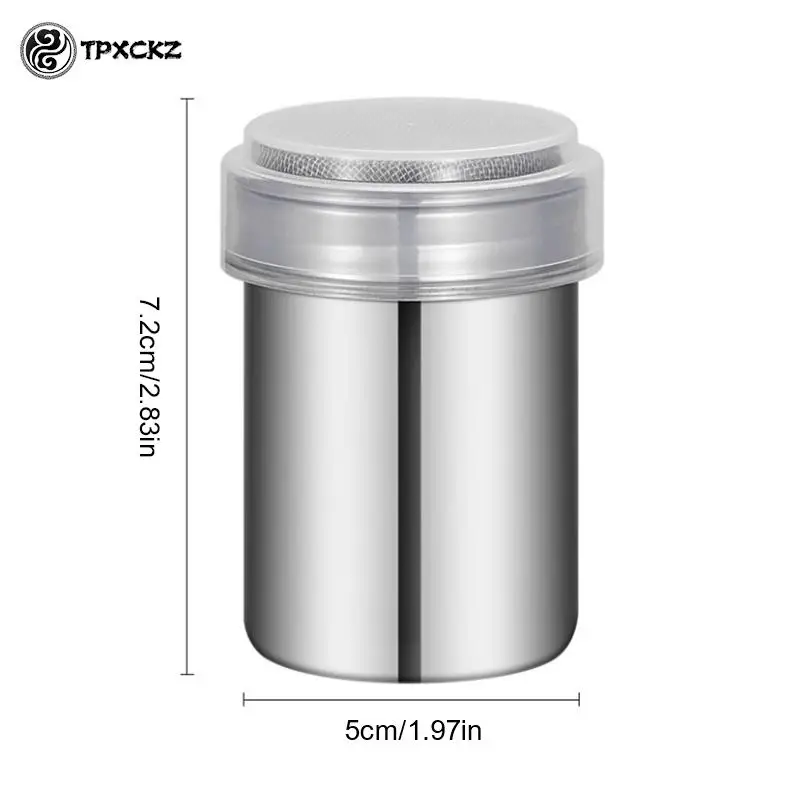 Stainless Steel Cocoa Flour Coffee Sifter Flour Sugar Icing Mesh Sifter Powder Spreading Tank for Fancy Coffee Barbecue Tools