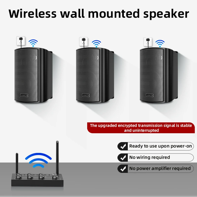 Wireless For 5.0 Wall Hanging Commercial Speaker Set RGB LED For Shops Classrooms Restaurants Gyms Conference Rooms