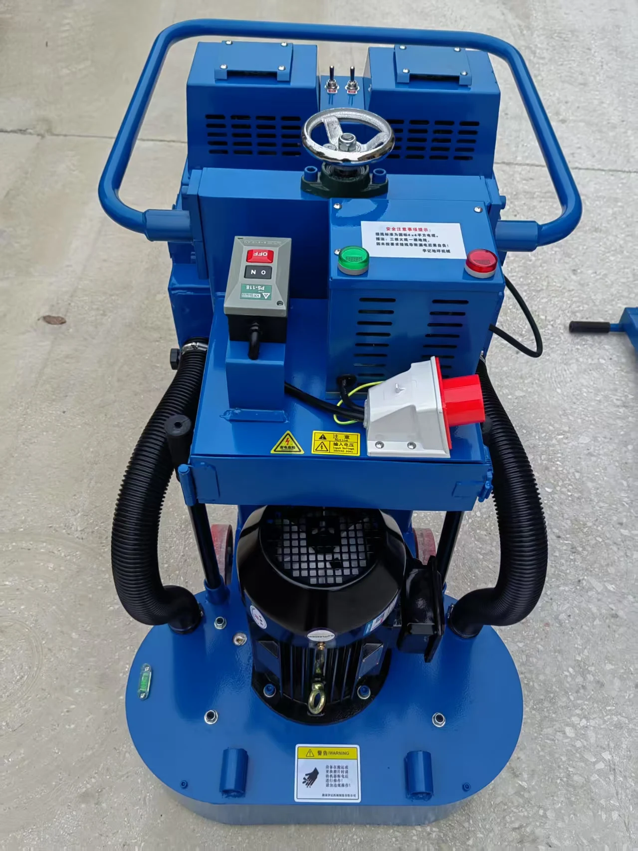 6-Head Manual Dry Wet Concrete Epoxy Floor Grinder Polishing Sanding Machine Motor Gearbox Dust-Free Operation