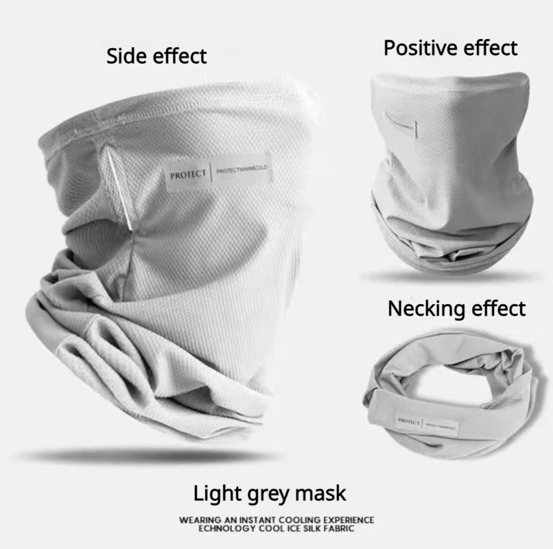 Summer Sunscreen Ice Silk Mask Neck UV Protection Face Cover Sunscreen Face With Brim Outdoor Cycling Sun Protection Hats Caps