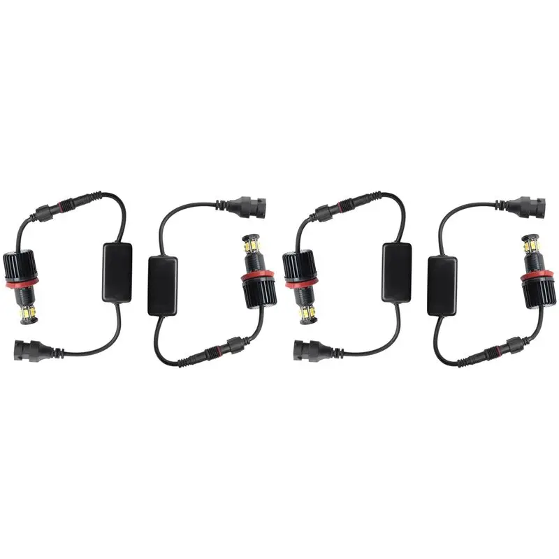 

2 Pair 120W 12LED Car Angel Eye Marker Headlights Bulbs Lamps For BMW E82 E90 E92 E60 E61 E63 E89 X6 H8