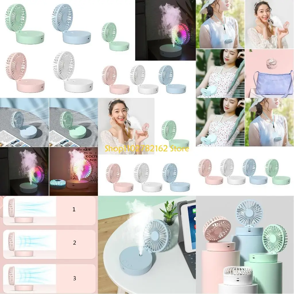 

547B Mini Handheld Water Mist Fan Silent Electric Desktop Air Cooling Gadget