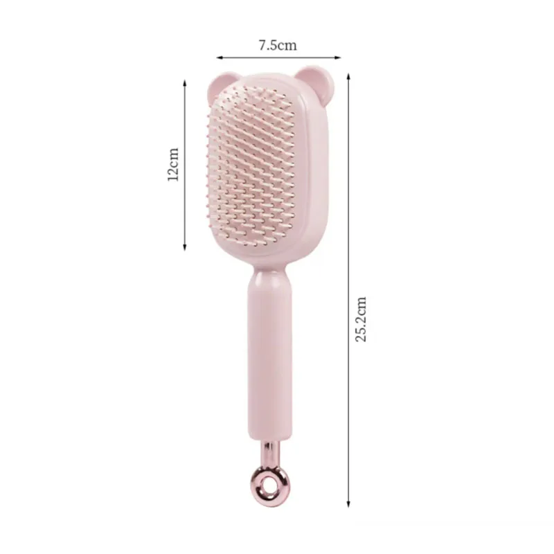 Retractable Air Cushion Massage Comb Brush Anti Static Self Cleaning Hair Combs Detangling Hair Clean Brush With One-Pull Design