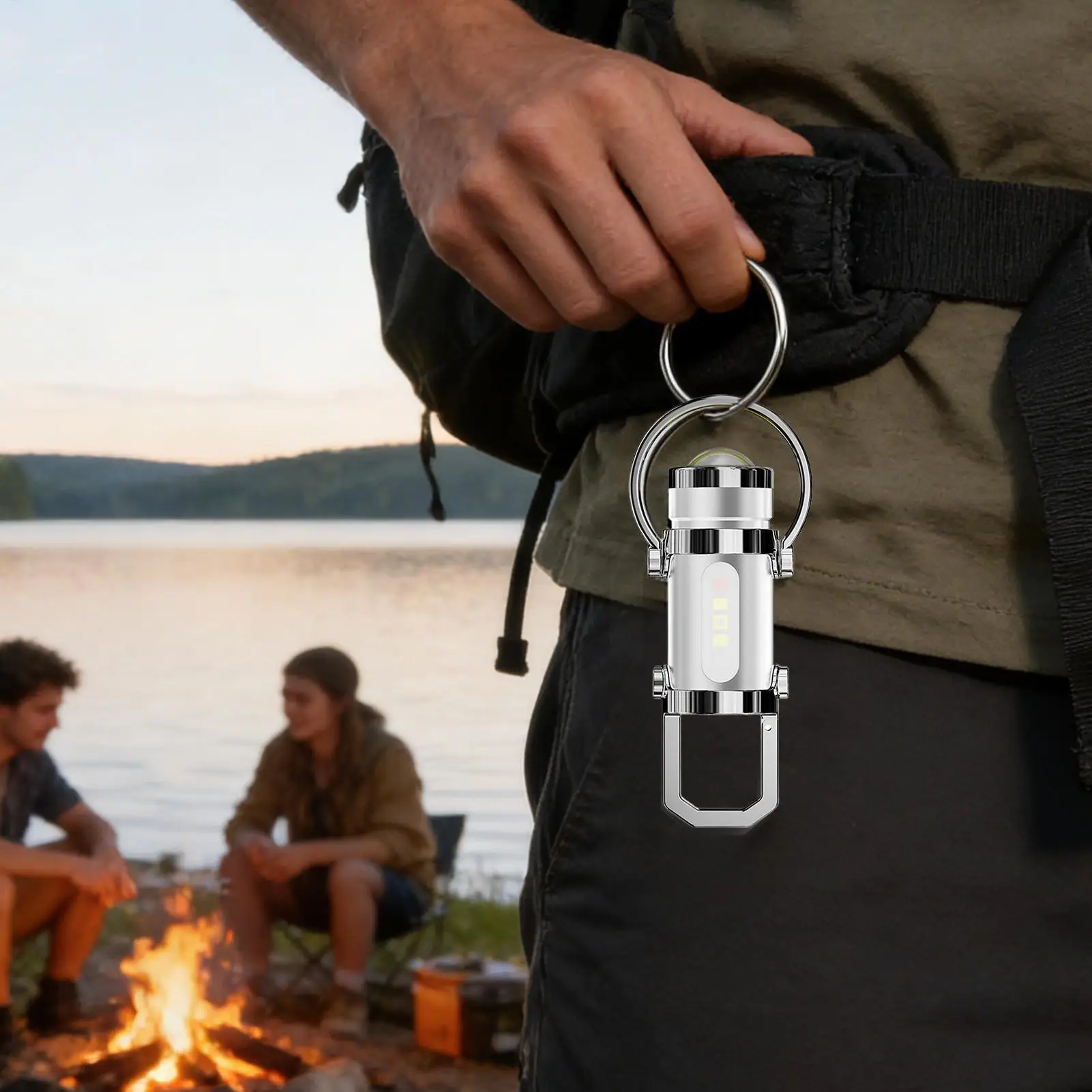 Keychain Flashlights LED 8-Mode Torch Bright Rechargeable Headlamp Waterproof Flashlight For Keychain For Walking Camping Night
