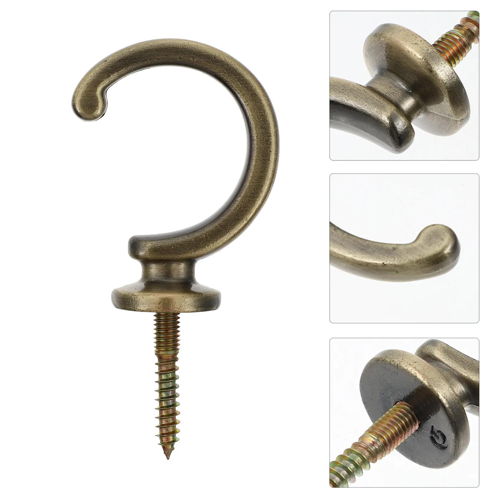 2Pcs Elegant Zinc Alloy Curtain Hooks Strong No Deformation Curtain Holdback Wall Mounted for Living Room Bedroom Matrimonial