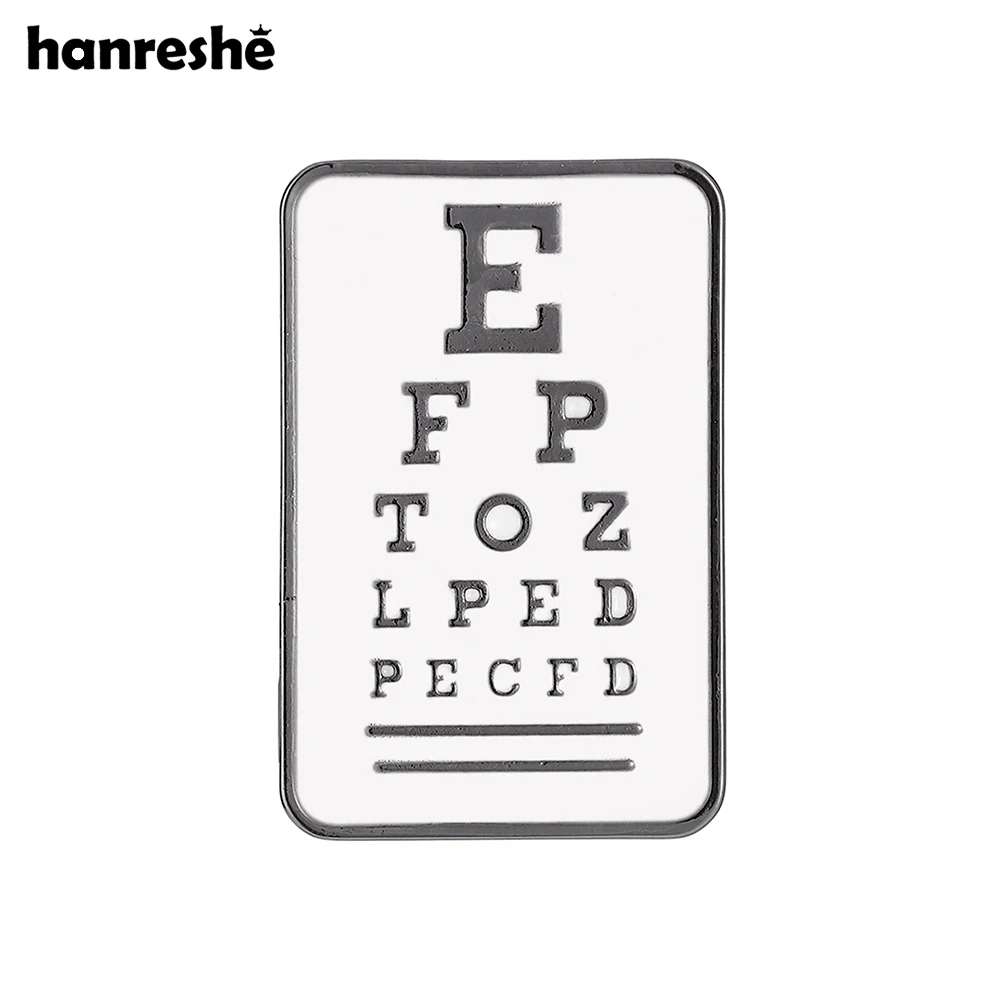 Hanreshe-gráfico de prueba de visión, Pin esmaltado, oftalmología, oftalmólogo, ojo, médico, enfermera, broche, insignia, regalos de joyería