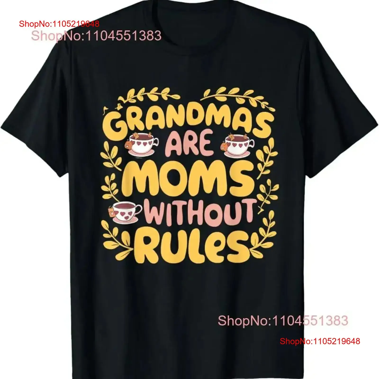 Grandmas Are Moms Without Rules Funny Grandparents' Day T Shirt vintage Washed graphic Breathable Slightly Soft