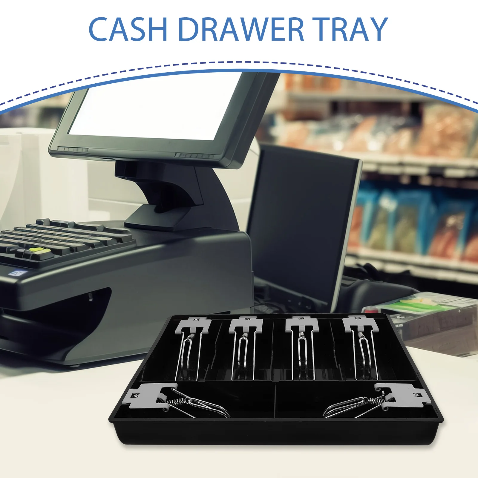 

Six-grid Cash Register Box Drawer Tray Portable Removable Counter Replacement for Shop Cashier