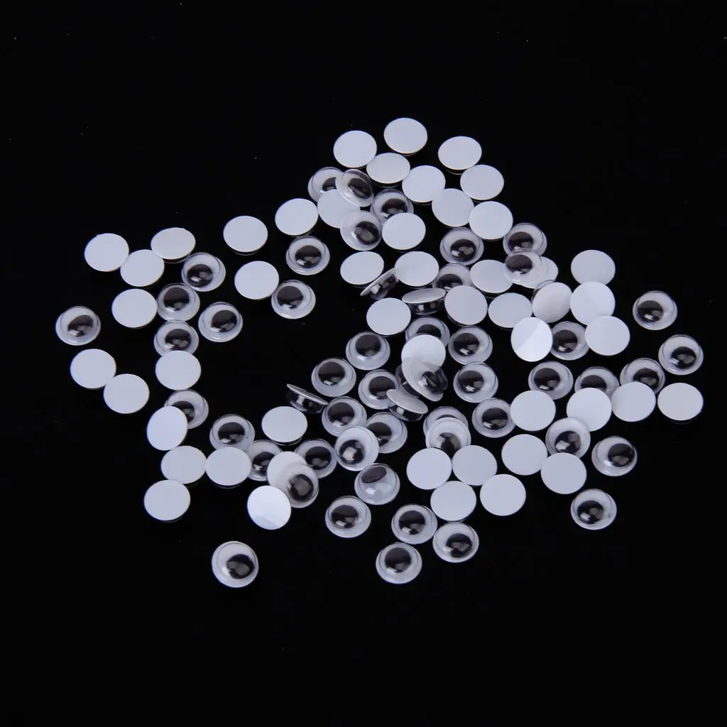 T88C 100 шт. круглые движущиеся перфорированные глаза для рукоделия клей наклейке 10 мм