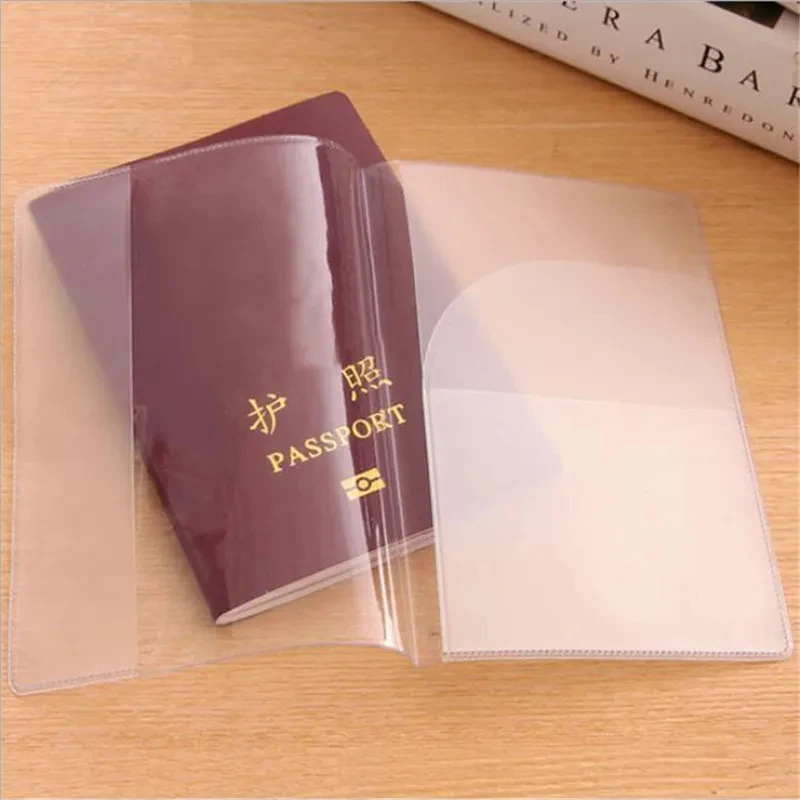 Porte-passeport transparent étanche en PVC, porte-cartes d'identité, porte-cartes de crédit d'affaires, étui en poudre, portefeuille de voyage, D343