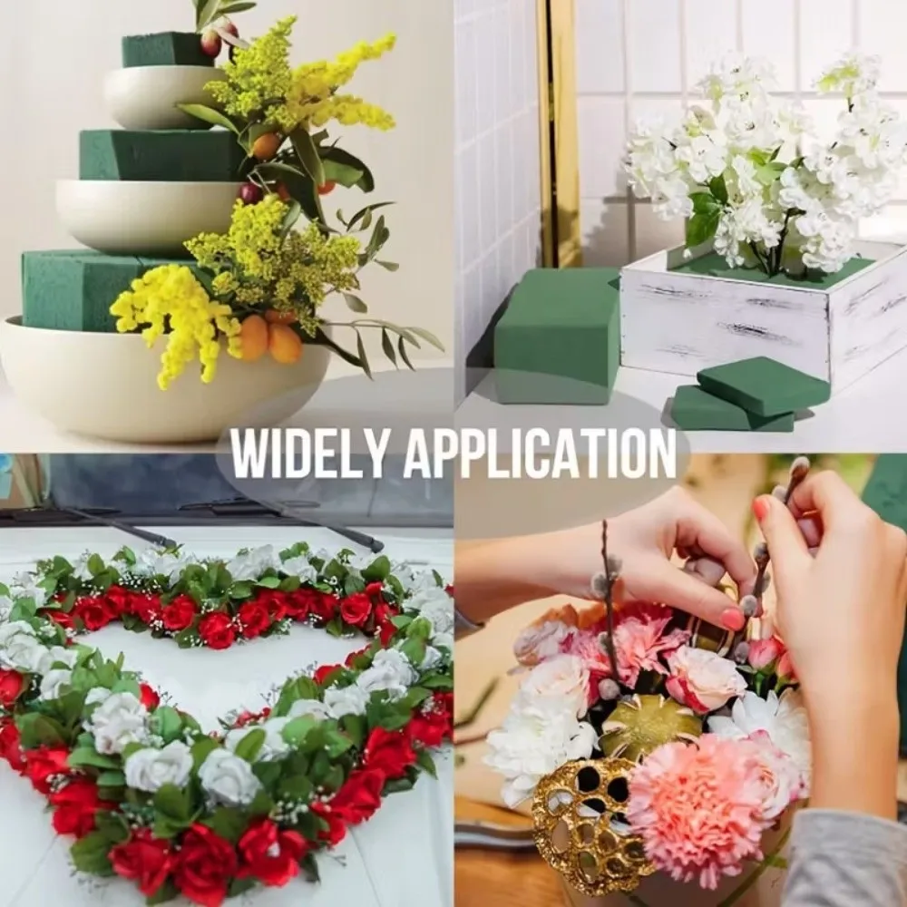 Green Flower Arrangement Foam Rectangle Shape Drying Wet Function DIY Flower Holder Absorbent Florist Styrofoam Blocks