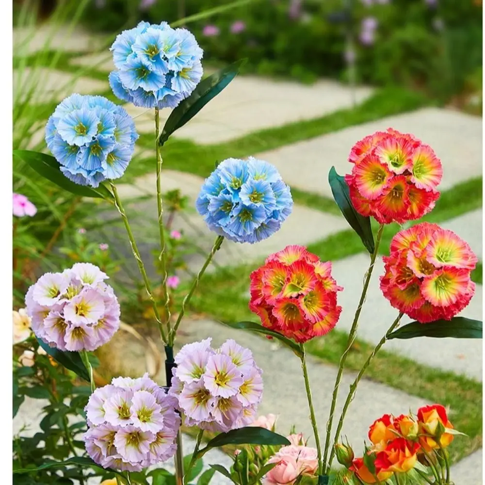 

Waterproof Solar Flower Light with 3 Head Ground Mounted Simulation Flower Lamp Intelligent Light Sensing Warm light