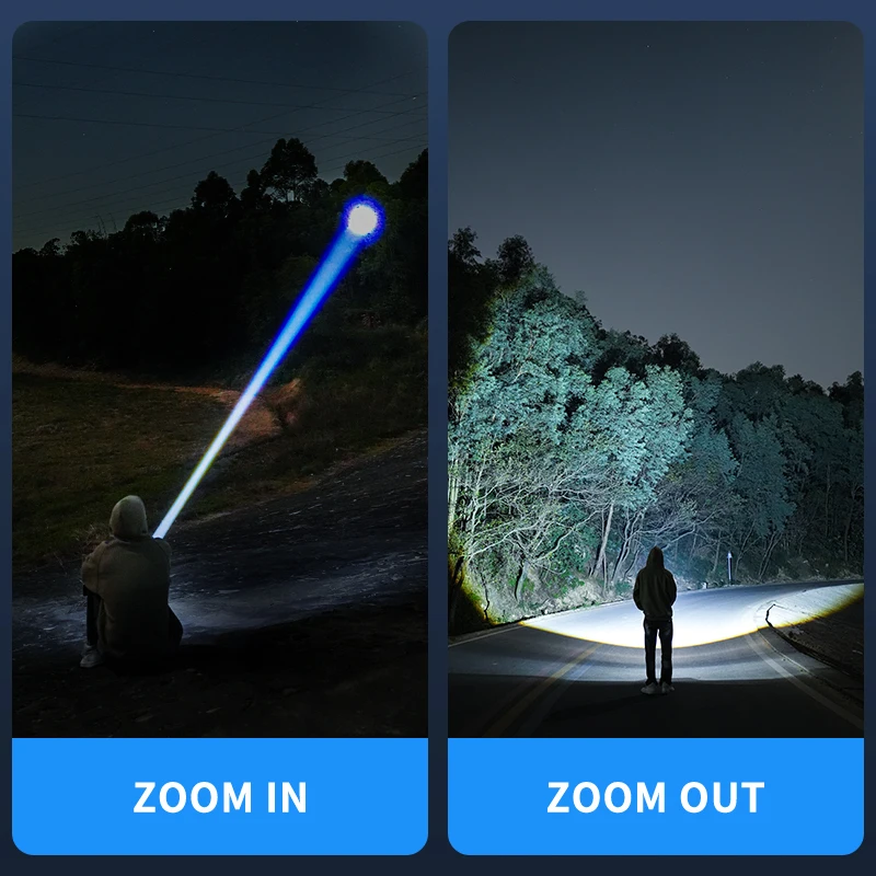 SMILINGSHARK SD7170 Ultra-Bright Flashlight,Rechargeable Zoomable Torch, with Power Bank Function, for Outdoor Camping, Hiking