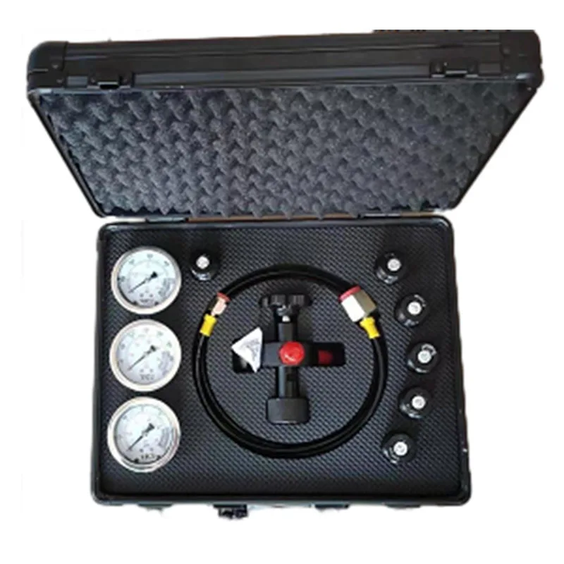 10-40MPa Hydraulic Pressure Gauge Test Kit With 3 Pressure gauge 1 Test hose 7 Crossover coupling for Excavators Use