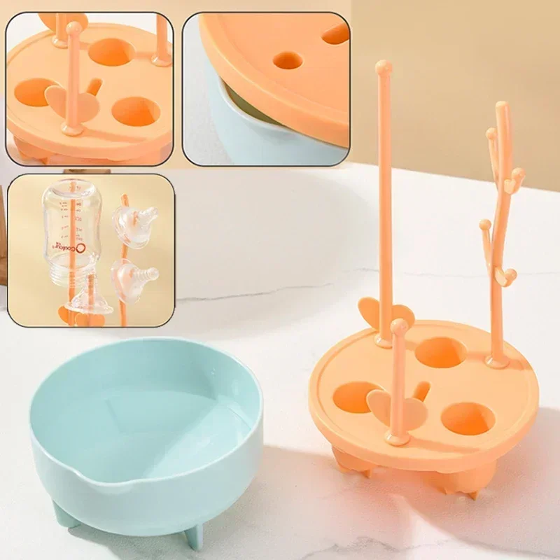Multifunctional Silicone Baby Bottle Cleaning Brush Set 360 Degree Rotatable Cleaner With Drying Stand Infant Feeding Accessory