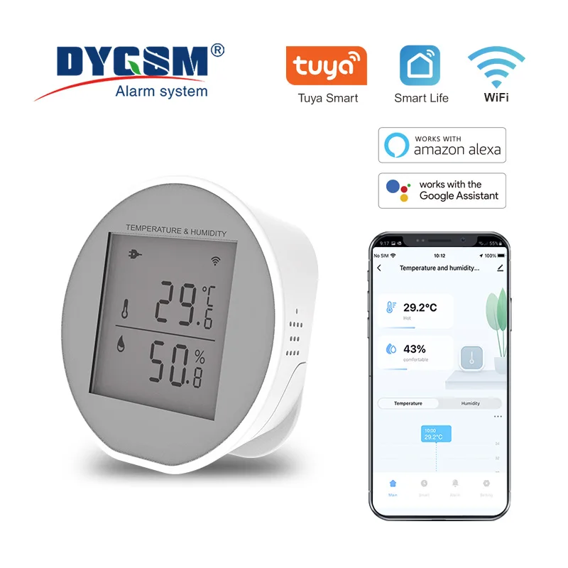 Tuya WIFI Temperature Humidity Sensor Indoor Hygrometer Thermometer Detector Smart Life App Support Alexa Google Home