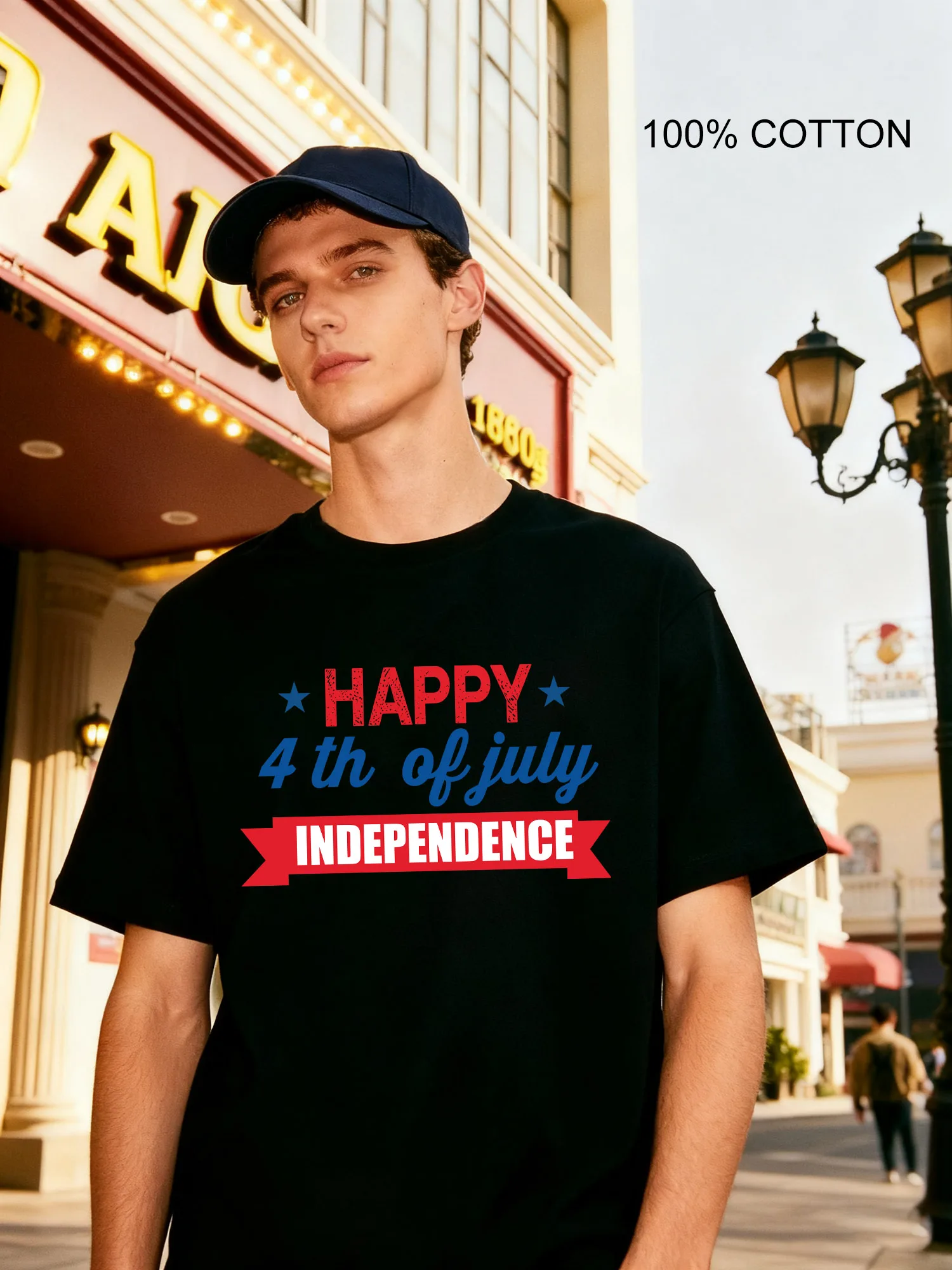 

Indy Day Greet Men's T-Shirts Casual Design Crew Neck T-Shirt 180g Street 100% Cotton
