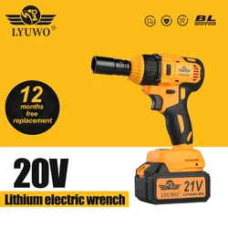 LYUWO Electric Wrench 380NM Brushless Impact Wrench High Torque Automotive Repair Tool, Matched With Makita Battery