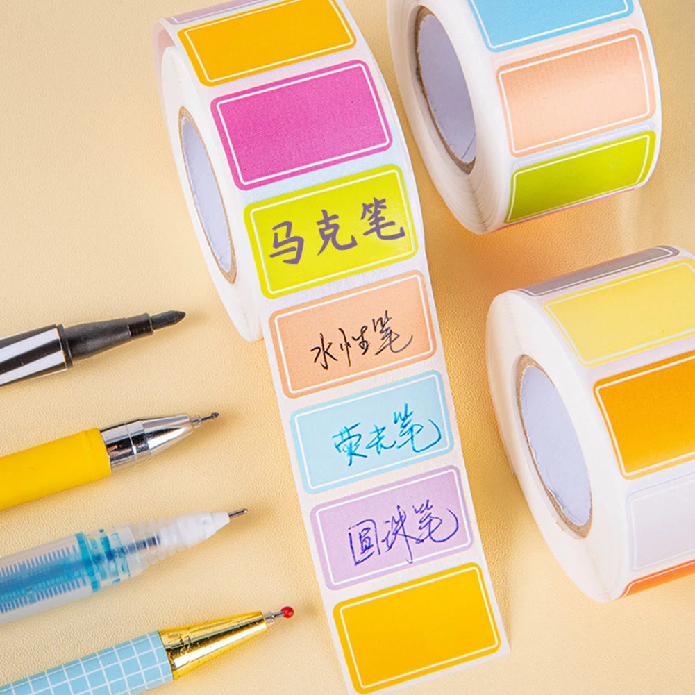1 Roll Waterproof Blank Self Adhesive Assorted Stickers Removable Labels Stickers Name Tags Bottle File Document School Supplies