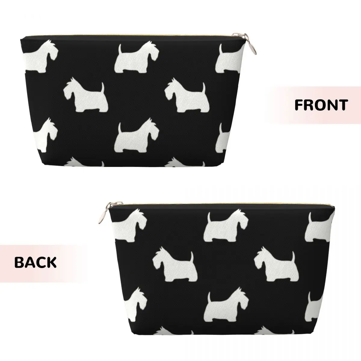 Custom Cute Scottish Terrier Silhouettes Travel Cosmetic Bag Women Scottie Dog Toiletry Makeup Organizer Beauty Storage Dopp Kit