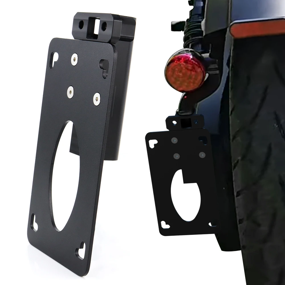 

Fit For Indian Scout Bobber 2025+Motorcycle Side Mount Bracket Vertical License Number Plate Holder Fender Eliminator kit