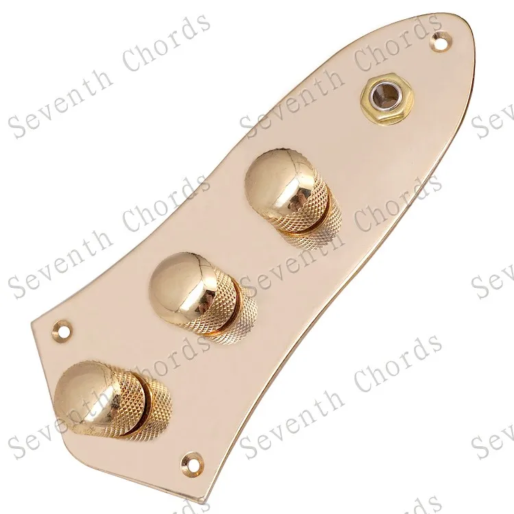 Gold JB Electric Bass Pre‑Wired Control Plate Assembly Complete Metal Circuit Harness With Potentiometer Output Jack Bass