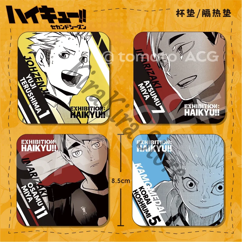 

Korai Hoshiumi Haikyuu!! Cosplay Acrylic Kotaro Bokuto Insulated Coasters Anime Ryunosuke Tanaka Decorative Anti-scalding Gifts