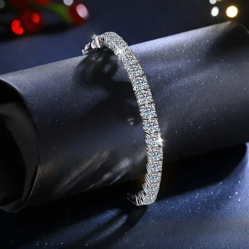Europe, America, cross-border simple and fashionable zircon tennis bracelet full of diamonds, personalized hip-hop style