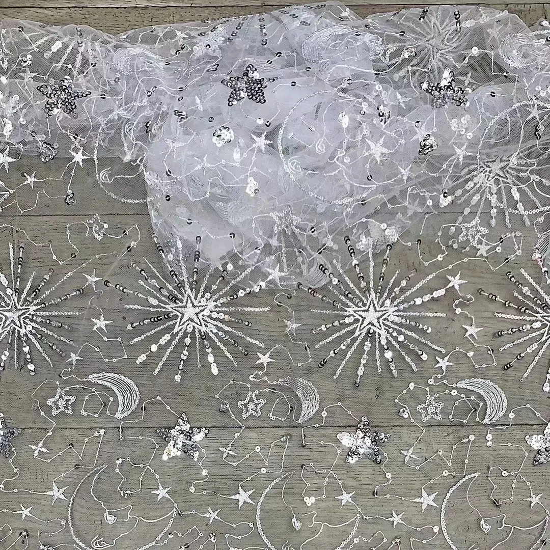 Stars Moon Sequins Embroidered - Sewing By 评论和价格