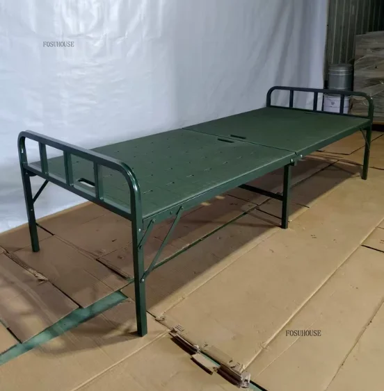 #New Portable Folding Beds Outdoor Bed Civil Affairs Emergency Rescue Single Camping Wrought Iron Injection Molded Simple Beds