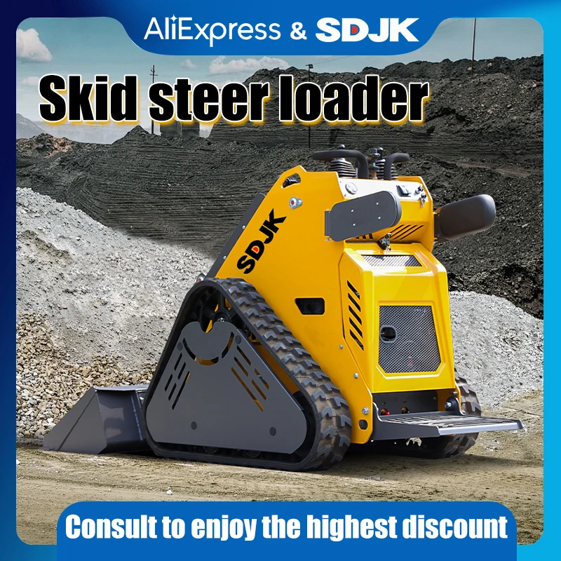 

Small skid steer loaders made in China support a variety of auxiliary tools custom-made crawler Mini skid steer loaders