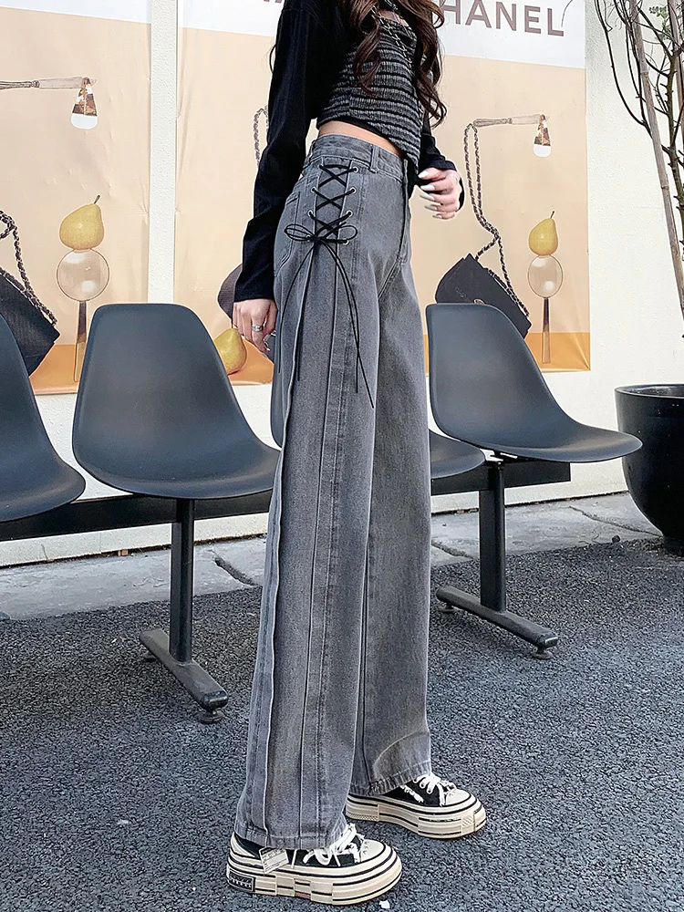 

High Waist Jeans Women Vintage Straight Denim Trousers Loose Wide Leg Casual Long Pants Clothing Female Streetwear