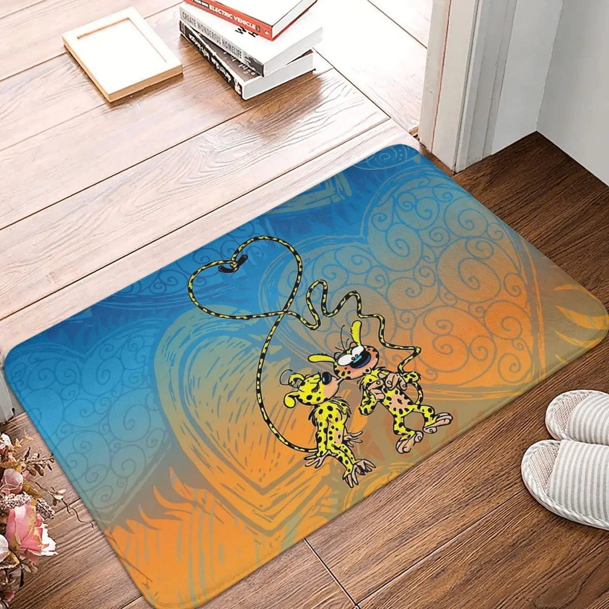 Marsupilami Cute Leopard Kitchen Non-Slip Carpet Blue Living Room Mat Welcome Doormat Home Decor Rug