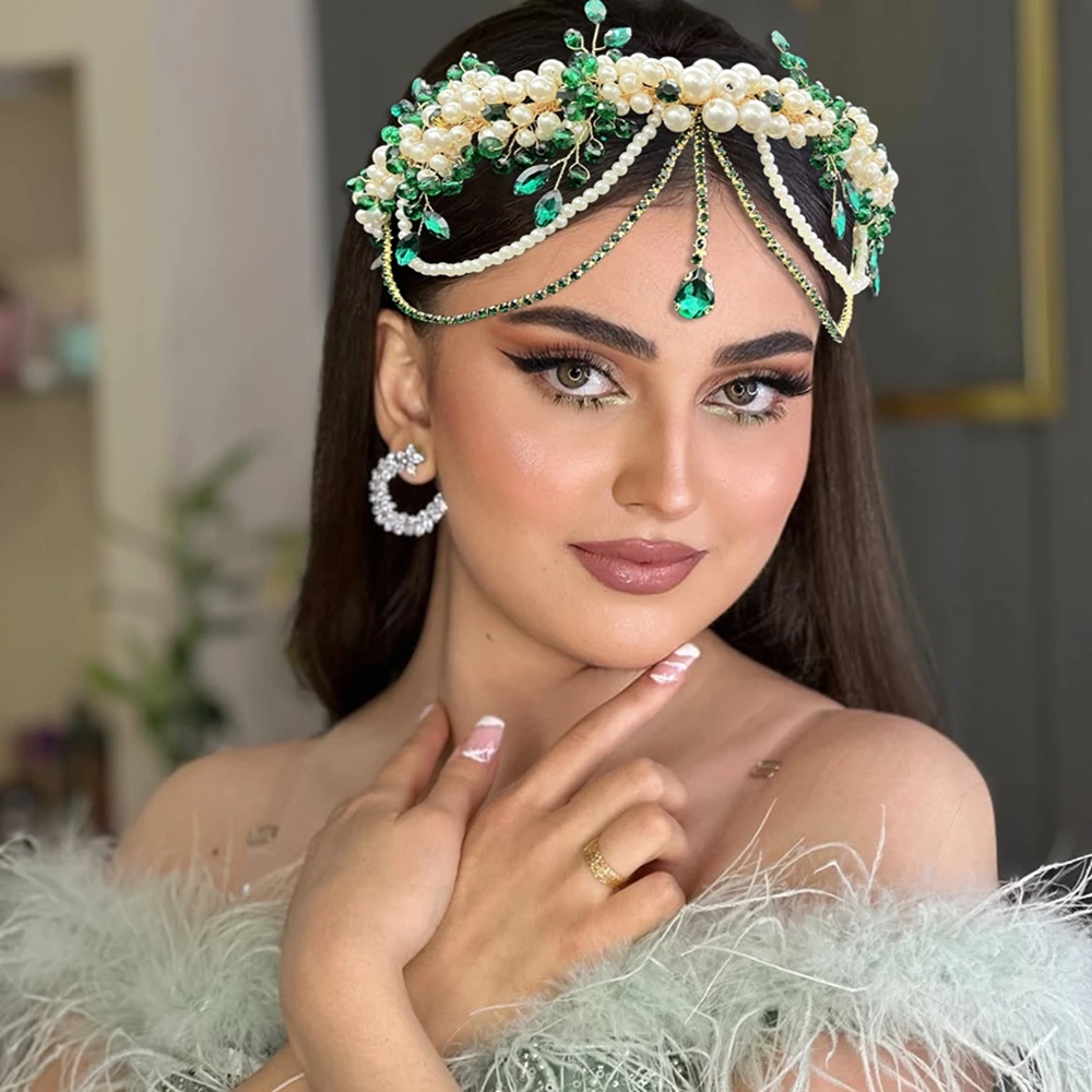 

DZ266 Handmade Forehead Headband Fashion Bride Girl Headwear Headdress for Party Wedding Hair Jewelry Bridal Headpieces