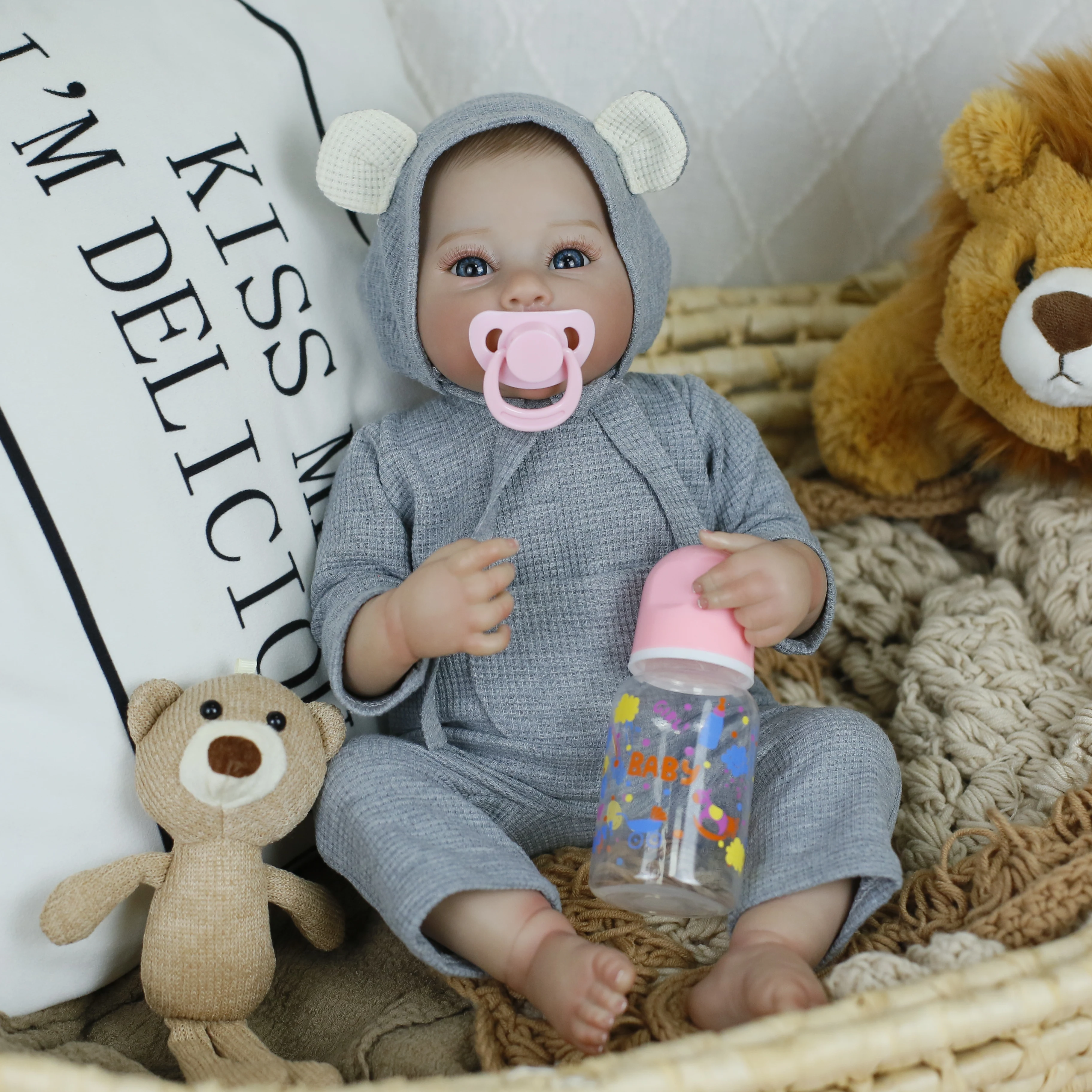 18インチ 45cm 3Dペイント リボーンドール シリコンビニール製 リアルなベビードール 手作り リボーンドール アクセサリー付き ギフトセット