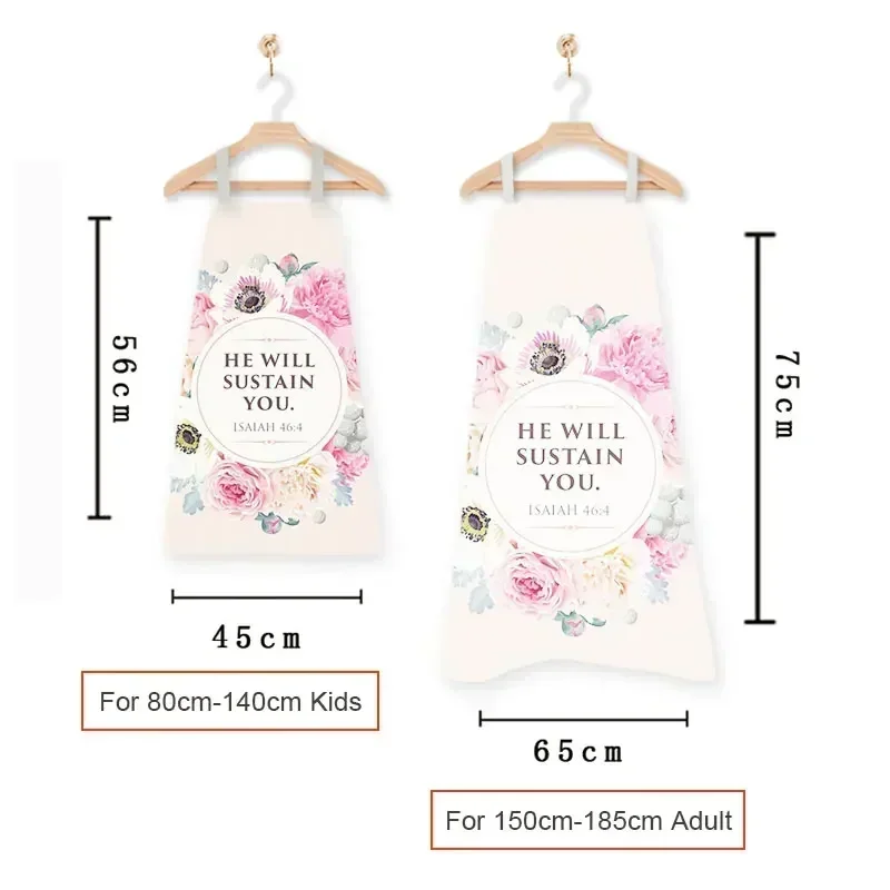 Christian Bible Verse He Will Sustain You Print Apron Flower Women Men Kitchen Work Clothes BBQ Home Cooking Cleaning Aprons