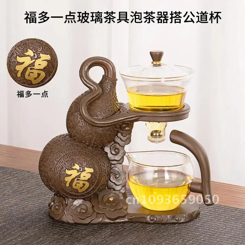 

Kung Fu Teapot Household Magnetic Semi-automatic Suction Tool Lazy Tea Tea Set Making Glass